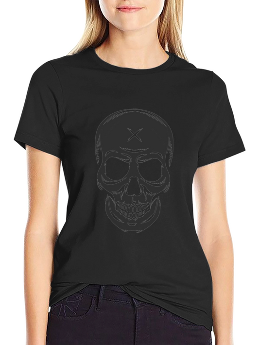 Skull Graphic Tee - Black Cotton T-Shirt
