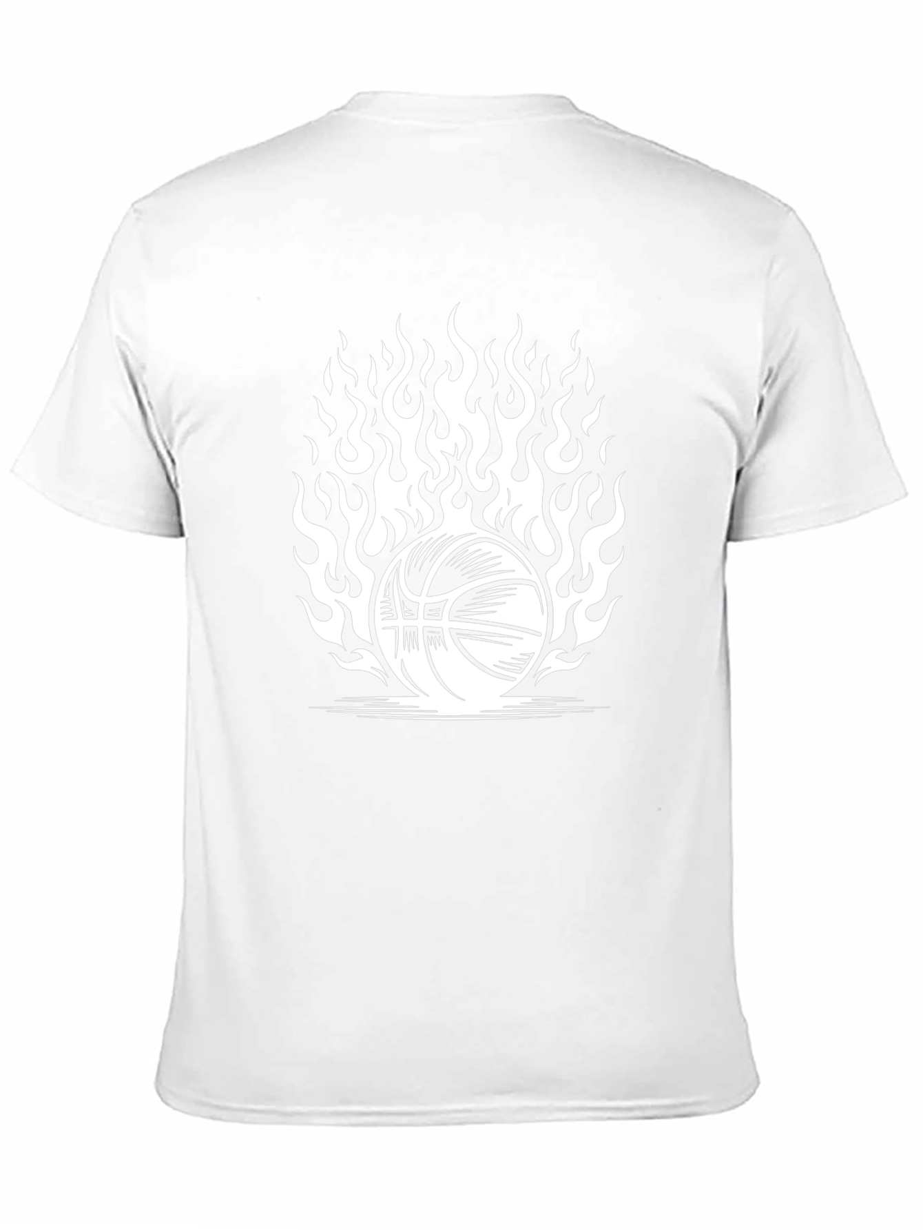 Flaming Basketball Graphic T-Shirt