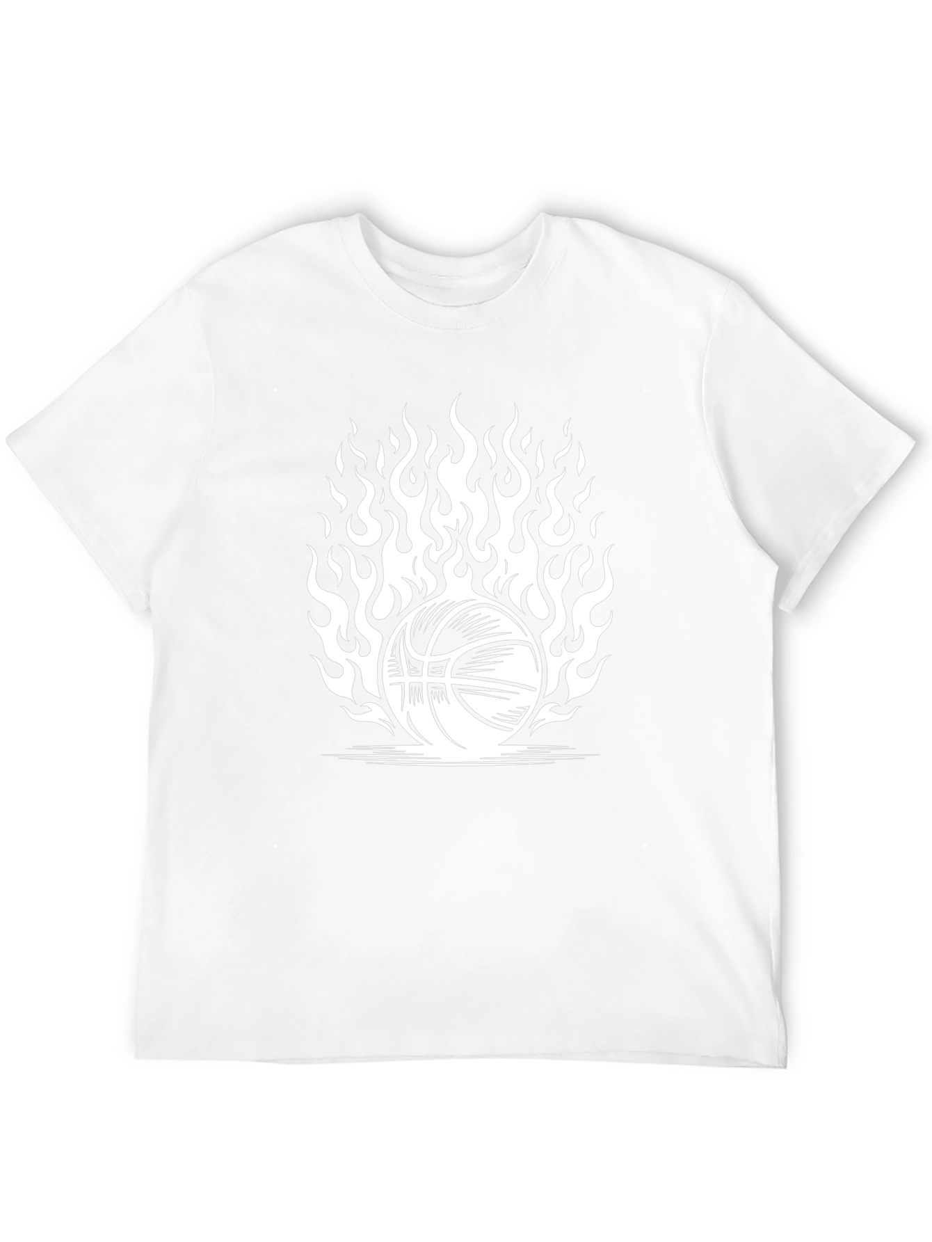 Flaming Basketball Graphic T-Shirt