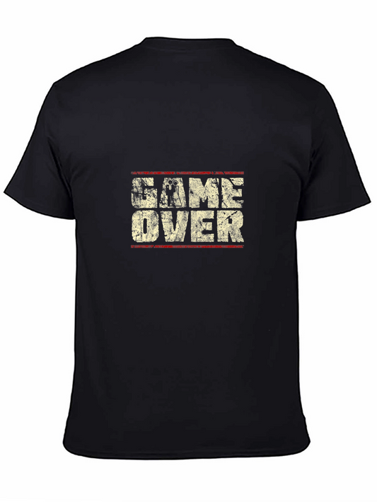 Game Over Graphic Print Black T-Shirt