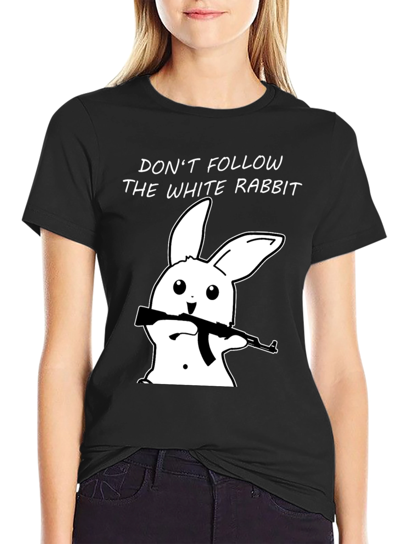 Dont Follow White Rabbit Graphic T-Shirt