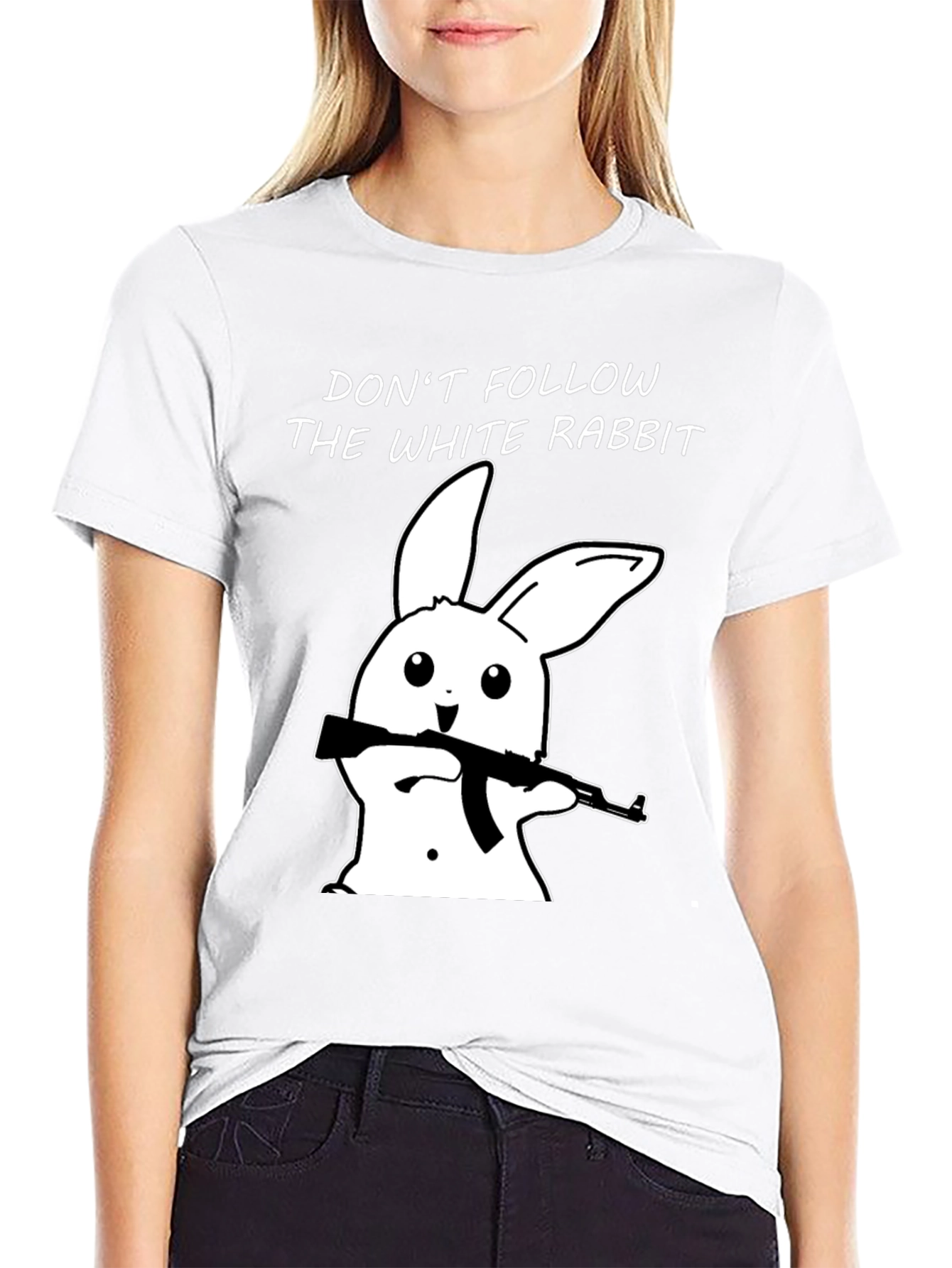 Dont Follow White Rabbit Graphic T-Shirt