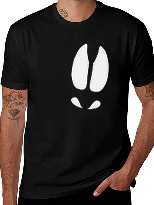 Black T-Shirt with Abstract White Print