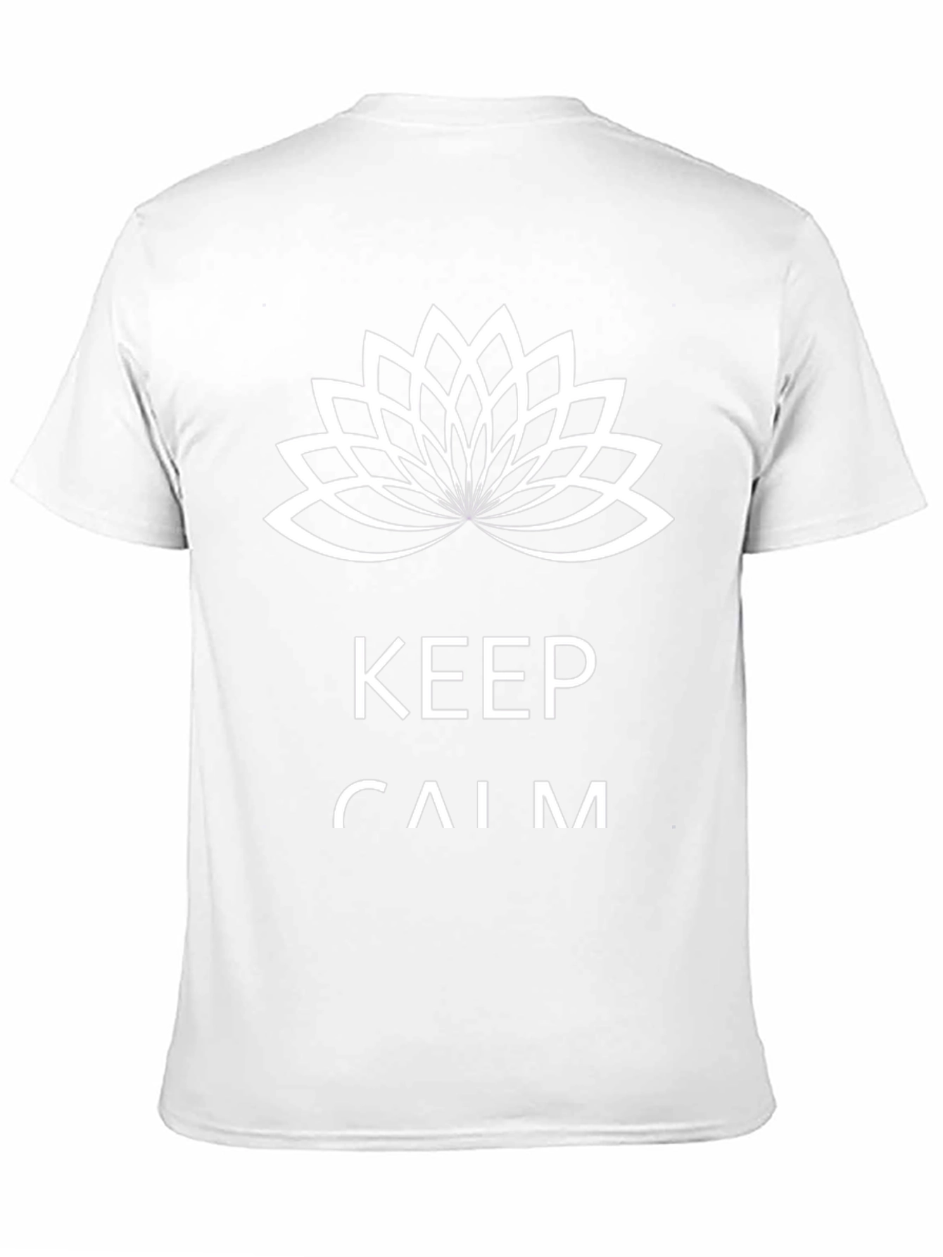 Keep Calm Black T-Shirt with Lotus Flower Design