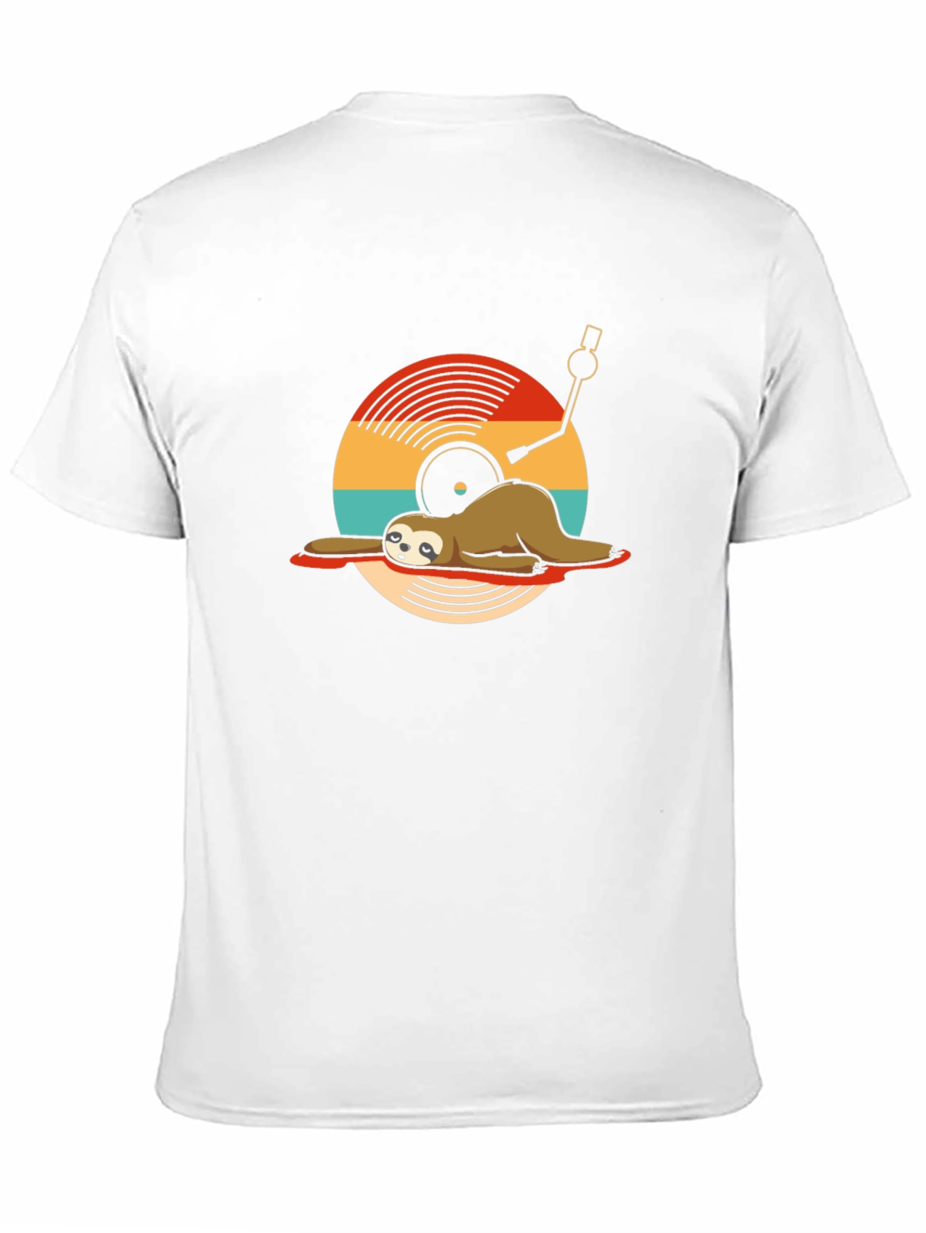 Sloth DJ Black T-Shirt - Relaxed Vinyl Vibes