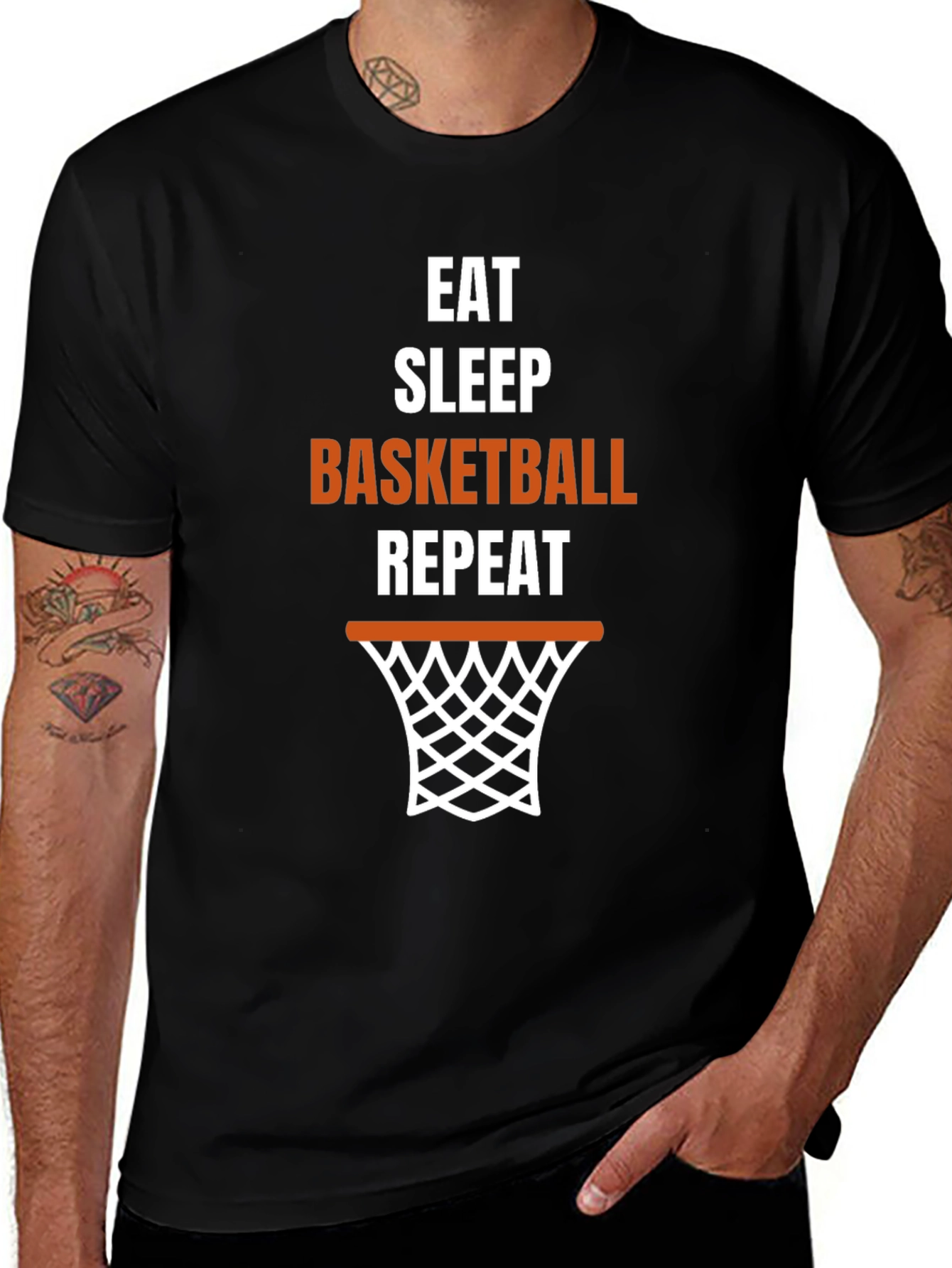 Eat Sleep Basketball Repeat Graphic T-Shirt