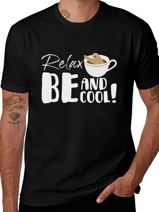 Relax Be Cool Sloth in Coffee T-Shirt