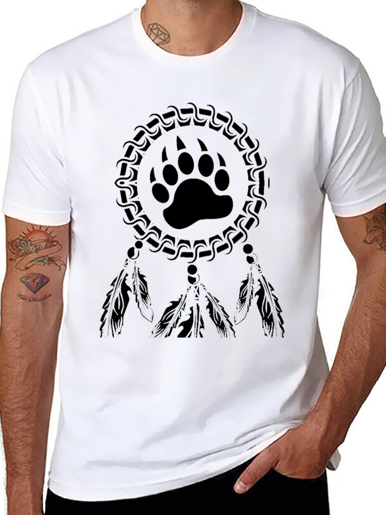 Bear Paw Dreamcatcher T-Shirt - Black