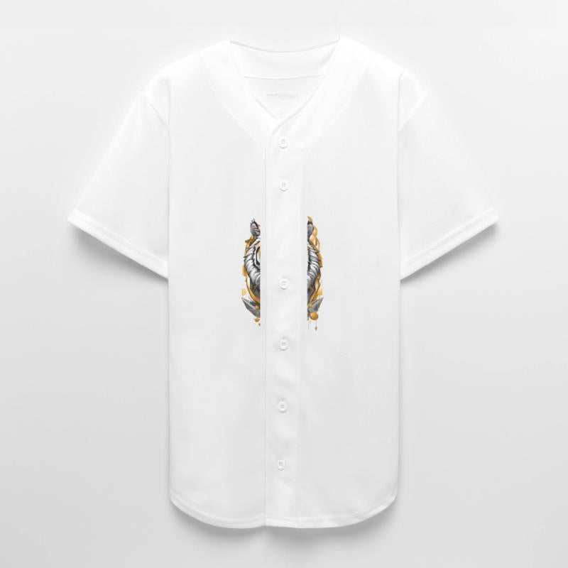 Majestic Tiger Emblem: Gold and Silver Art