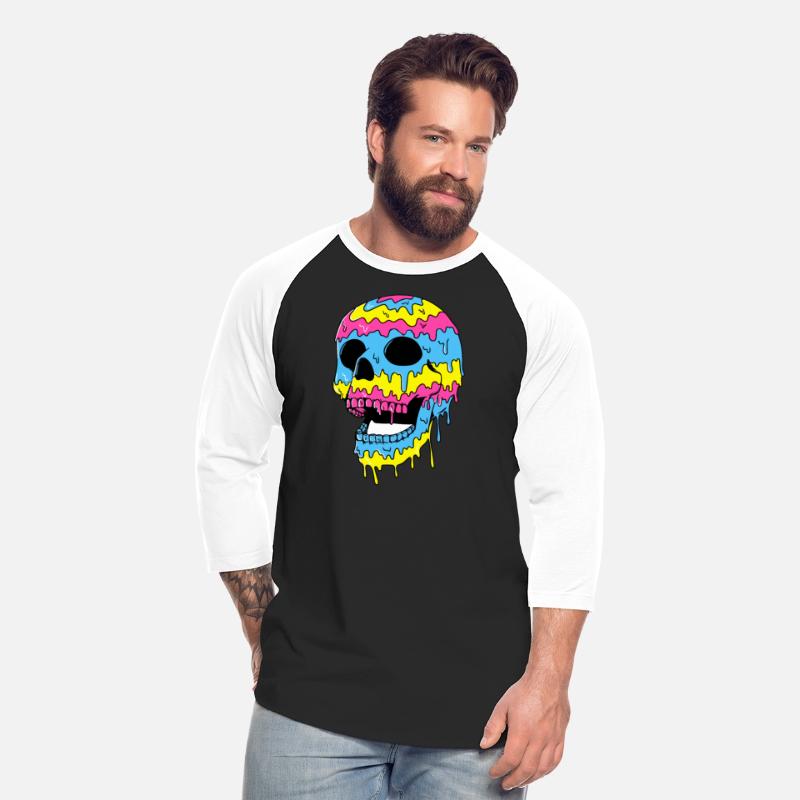 Melting Skull Halloween Colorful Graphic Art