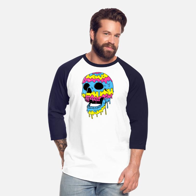 Melting Skull Halloween Colorful Graphic Art