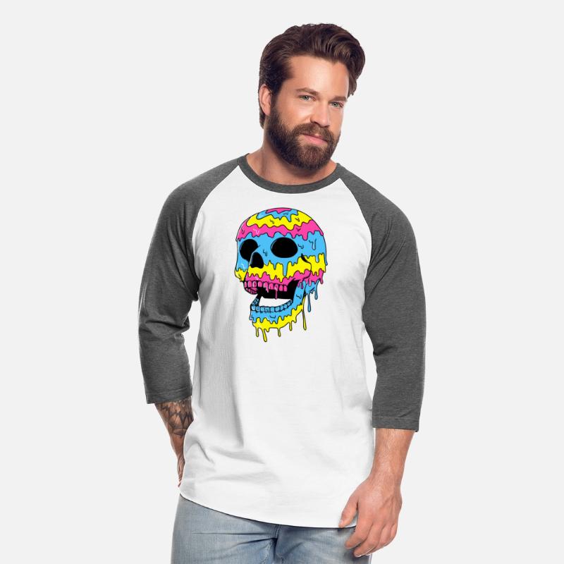 Melting Skull Halloween Colorful Graphic Art