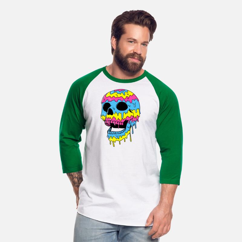 Melting Skull Halloween Colorful Graphic Art