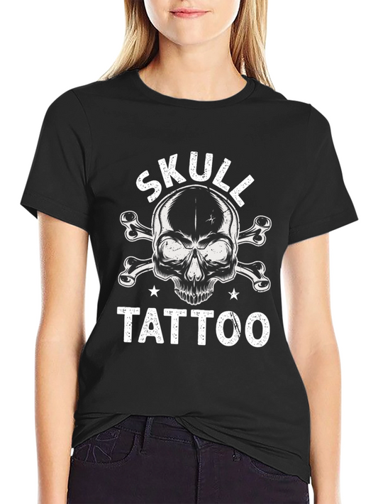 Skull Tattoo Graphic Black T-Shirt