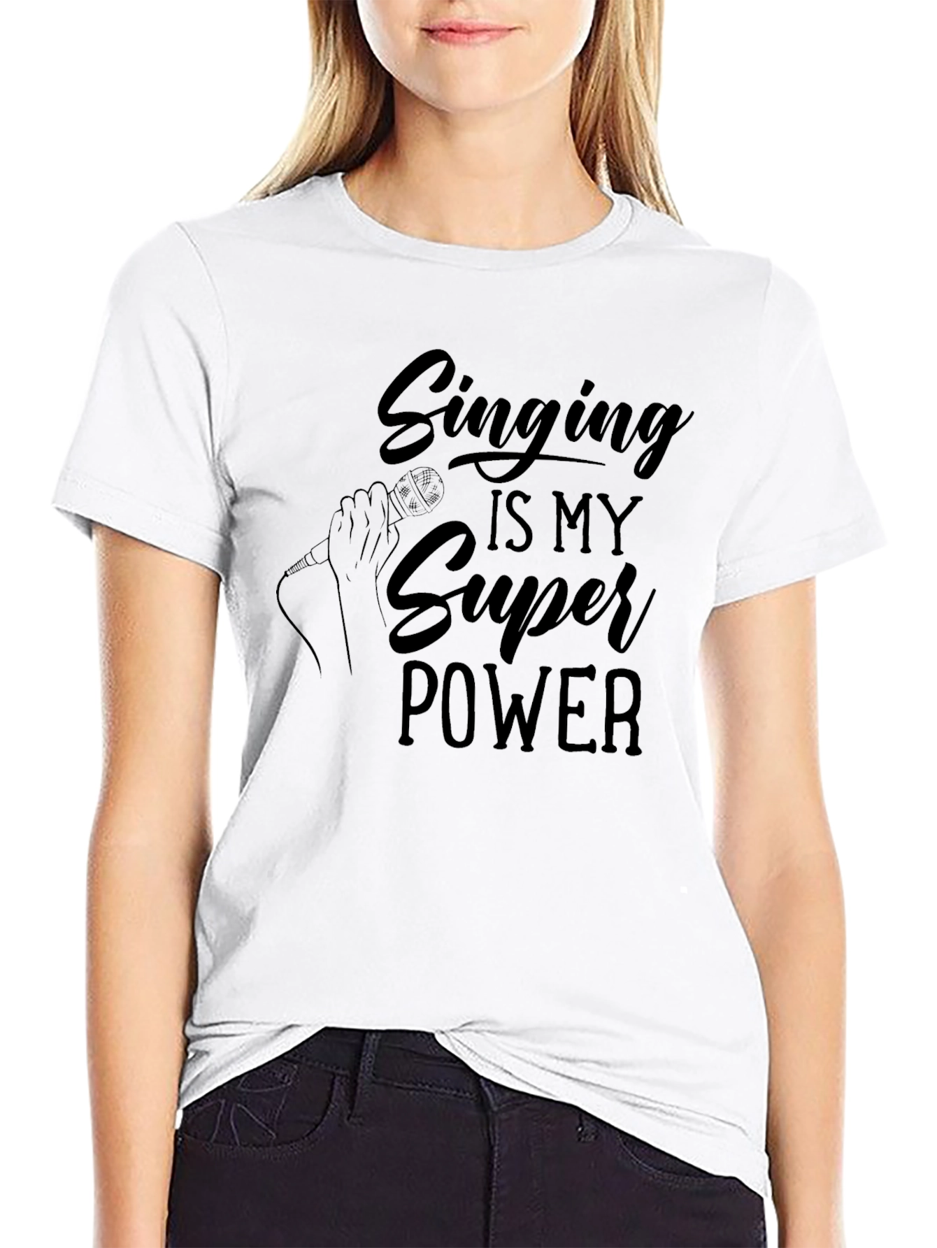 Singing is My Superpower Black T-Shirt