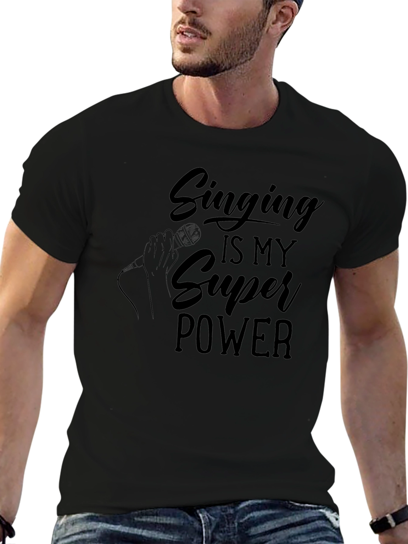 Singing is My Superpower Black T-Shirt