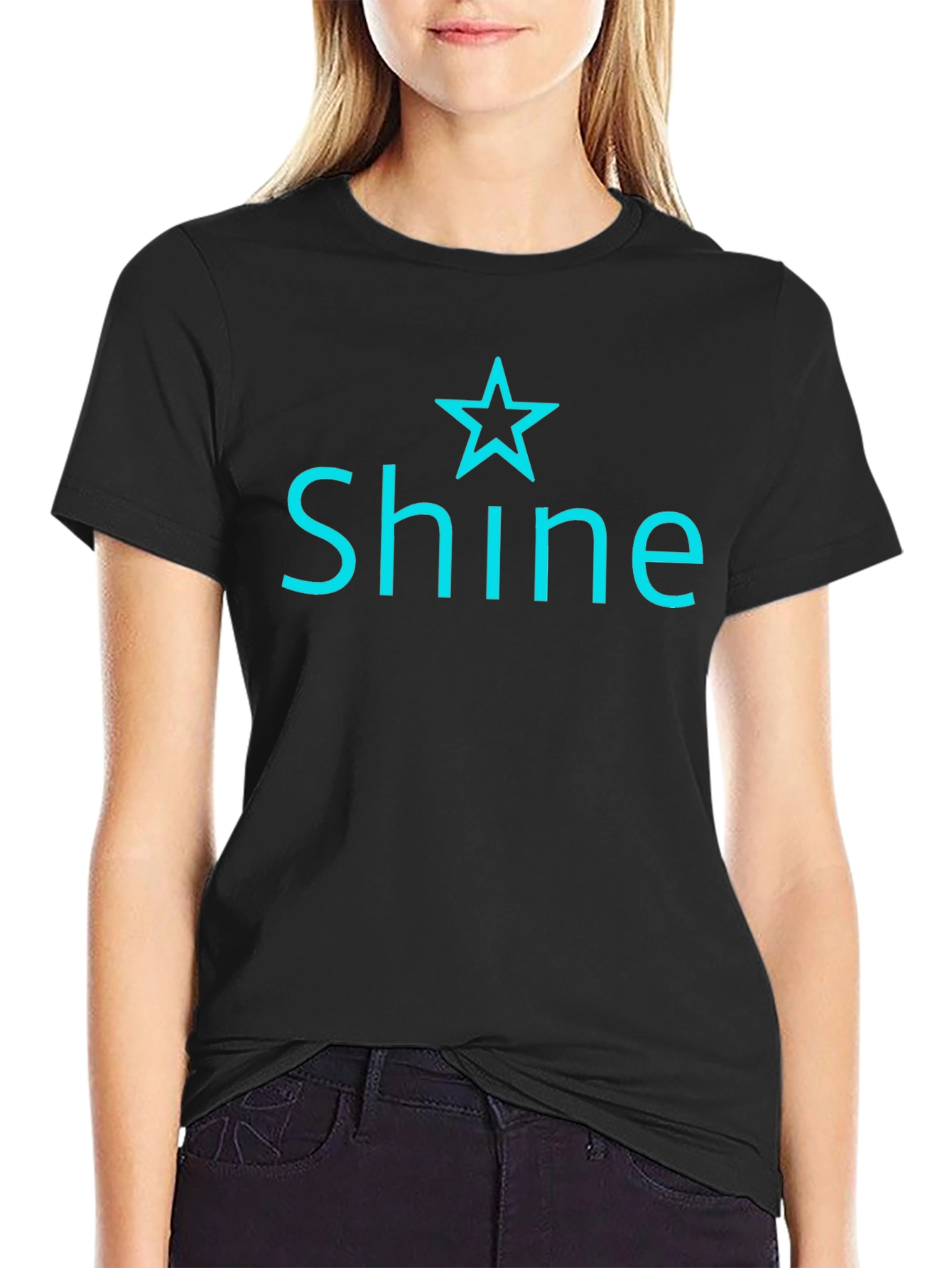 Shine Star Graphic Black T-Shirt