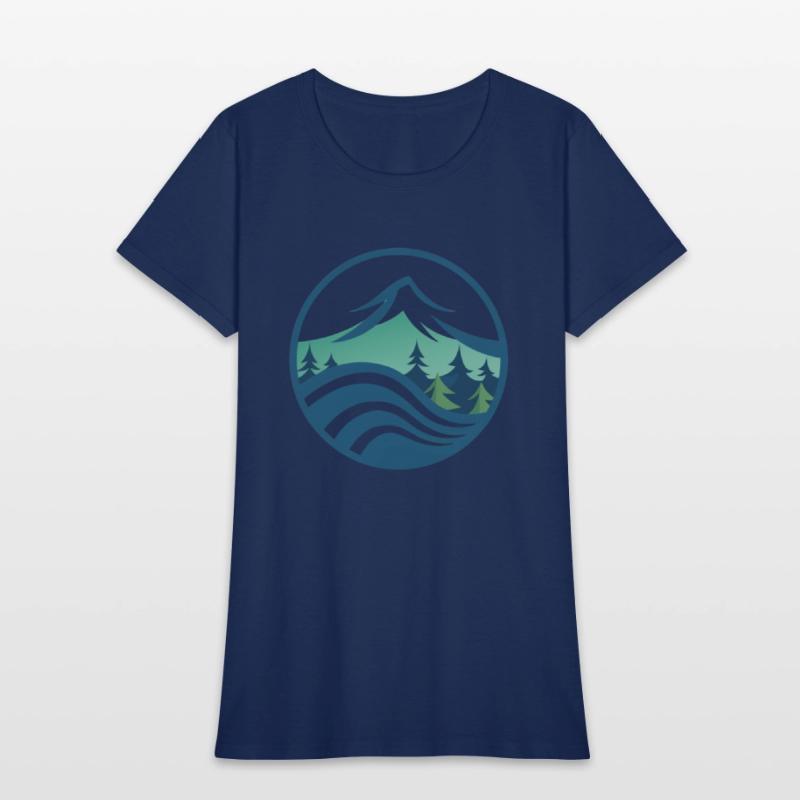 mountain river tree image logo