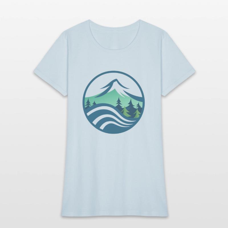 mountain river tree image logo
