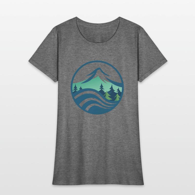 mountain river tree image logo