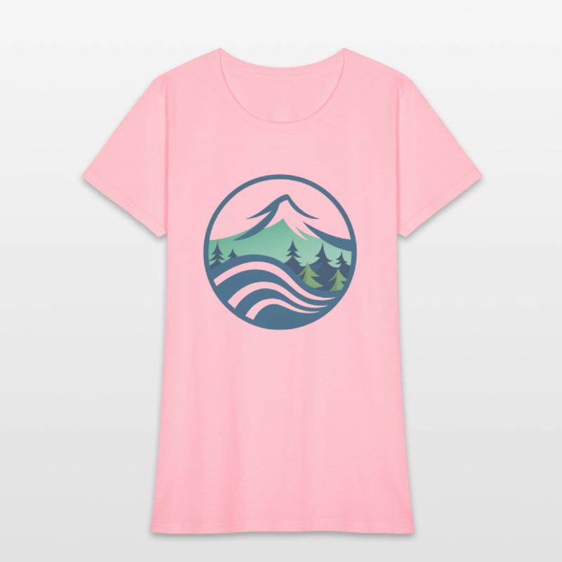 mountain river tree image logo