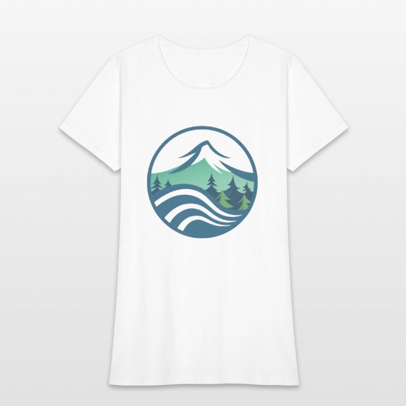 mountain river tree image logo