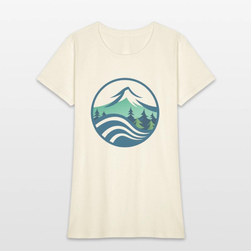 mountain river tree image logo