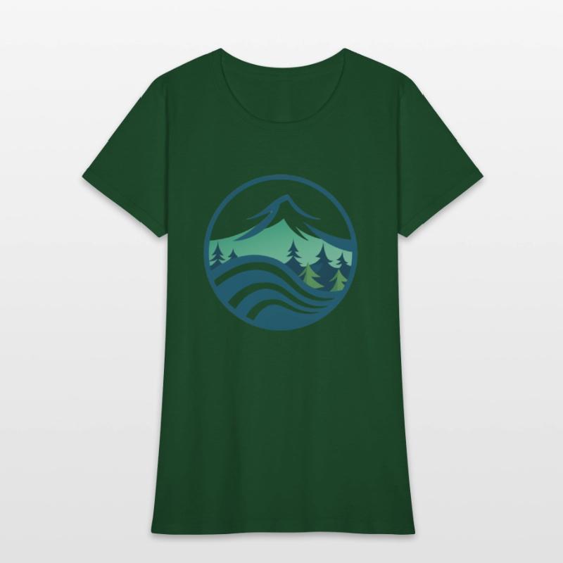 mountain river tree image logo