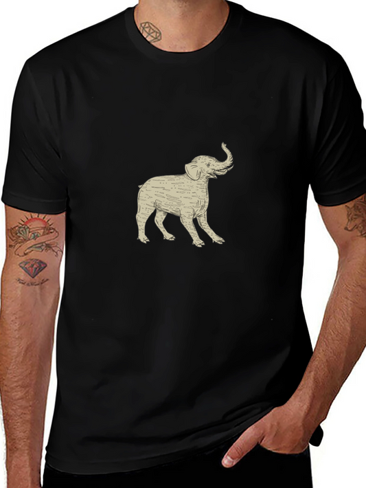 Elephant Graphic Tee - Stylish Black Cotton T-Shirt