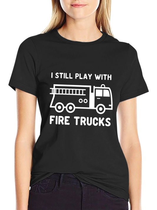 Fire Truck Graphic T-Shirt - Playful Design for Firefighter Fans
