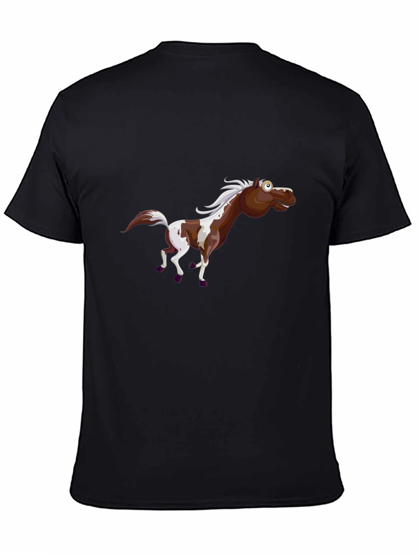 Funny Horse Graphic Black T-Shirt