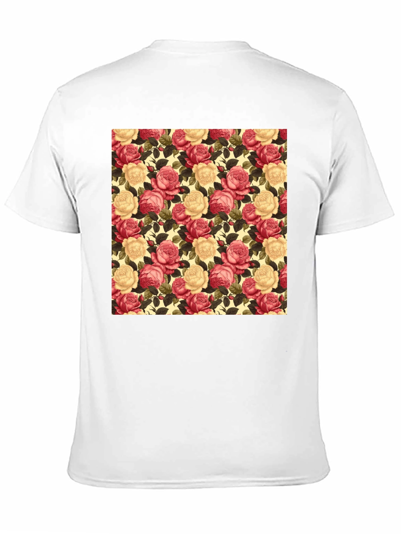Floral Rose Print Black T-Shirt