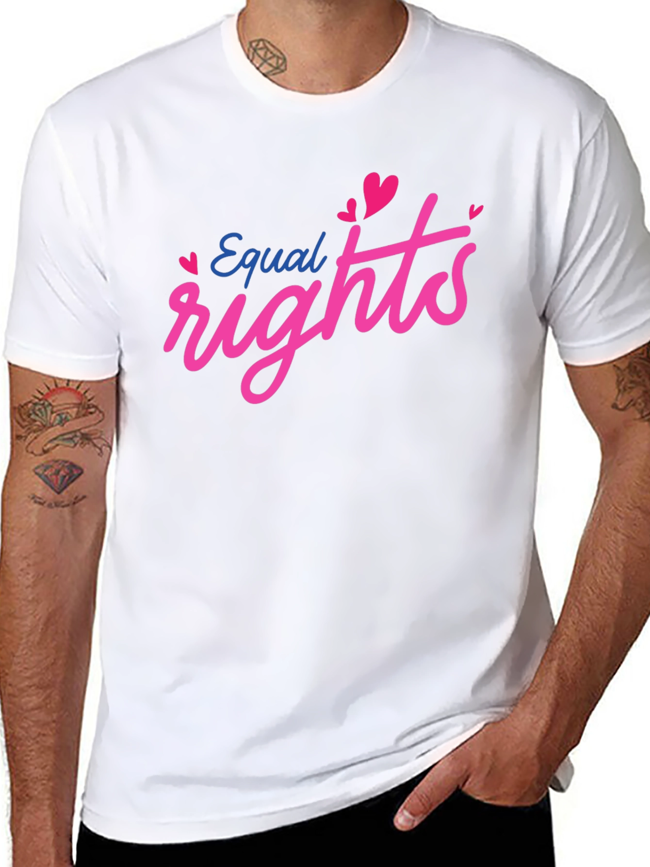 Equal Rights Love Heart Graphic Black T-Shirt