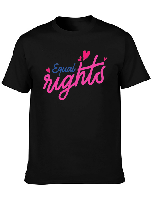 Equal Rights Love Heart Graphic Black T-Shirt