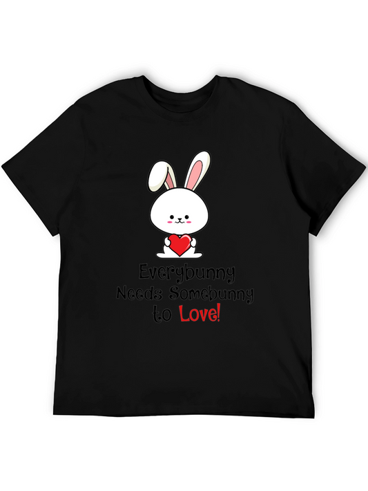 Everybunny Needs Somebunny Black Graphic Tee