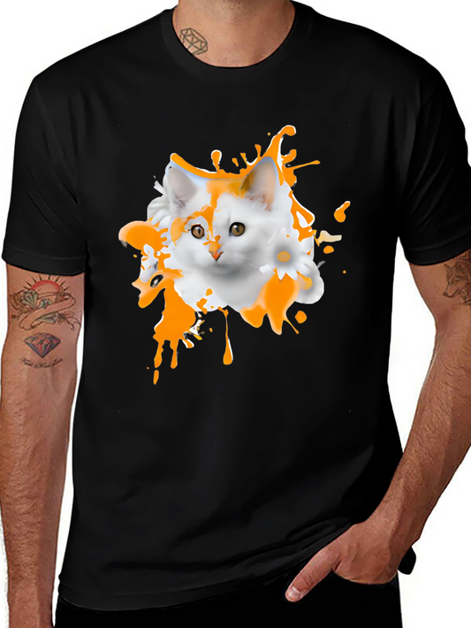 Cat Paint Splash Graphic Tee