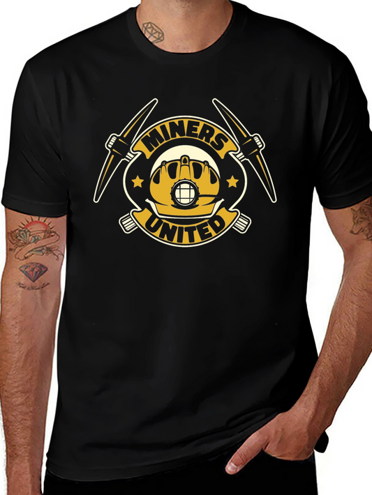 Miners United Black Crew Neck Graphic T-Shirt