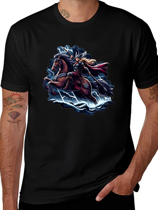 Valkyrie Horse Rider T-Shirt - Mythical Warrior Tee