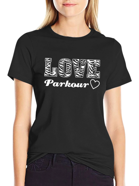 LOVE Parkour Zebra Print Graphic T-Shirt
