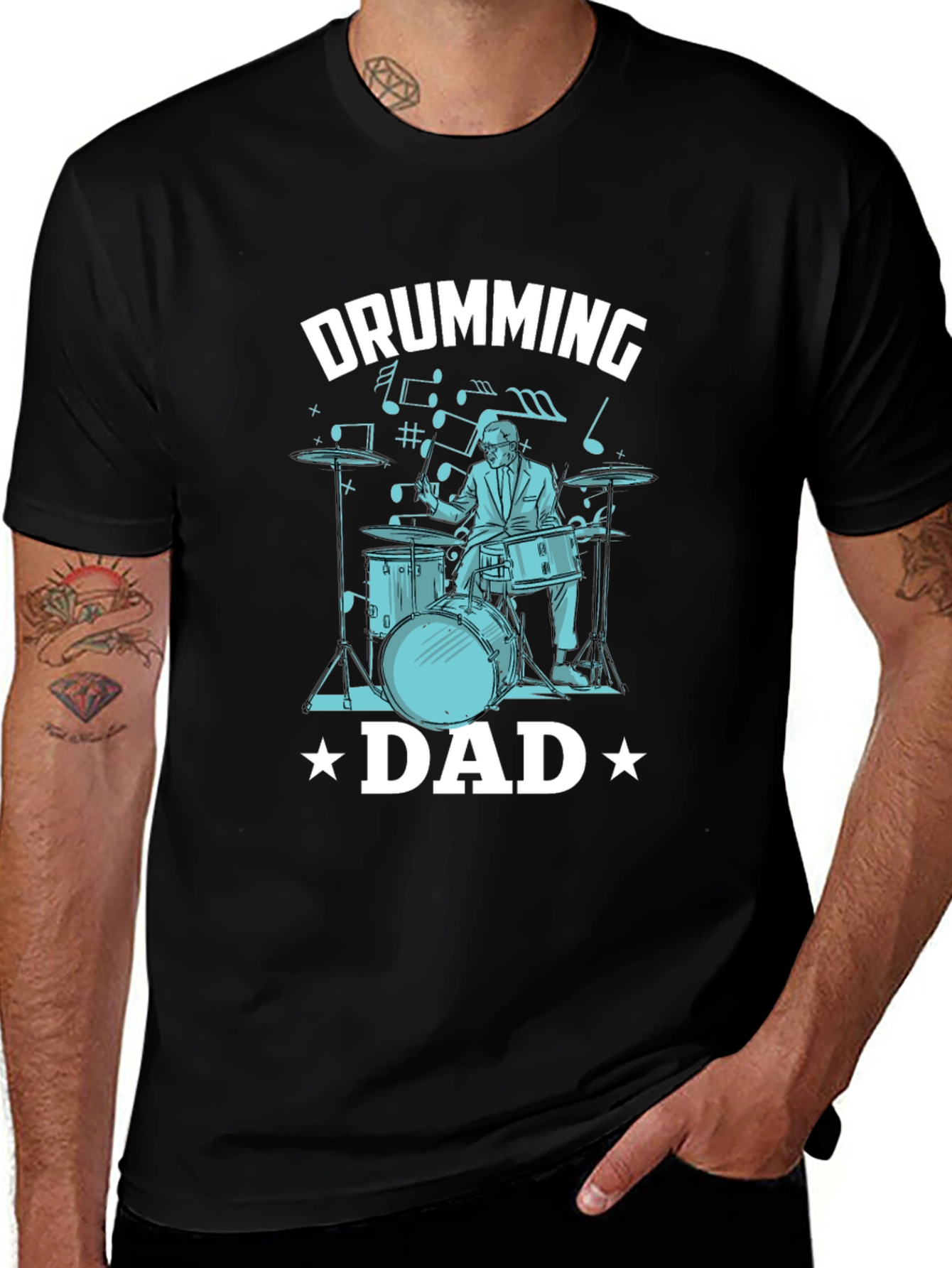 Drumming Dad T-Shirt - Musician Father Tee