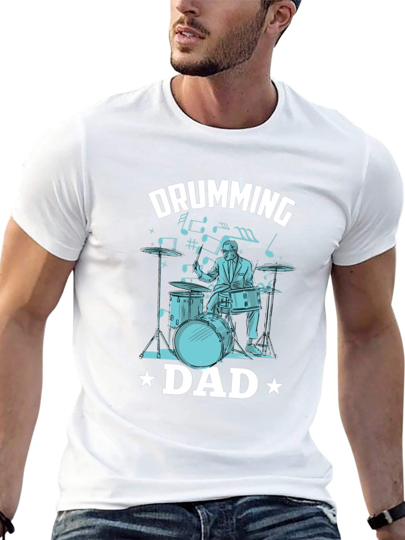 Drumming Dad T-Shirt - Musician Father Tee