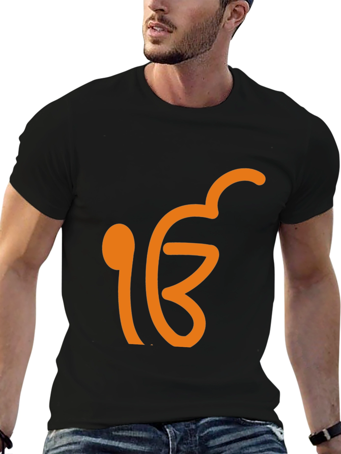 Ek Onkar Graphic Tee - Black Cotton Blend Shirt