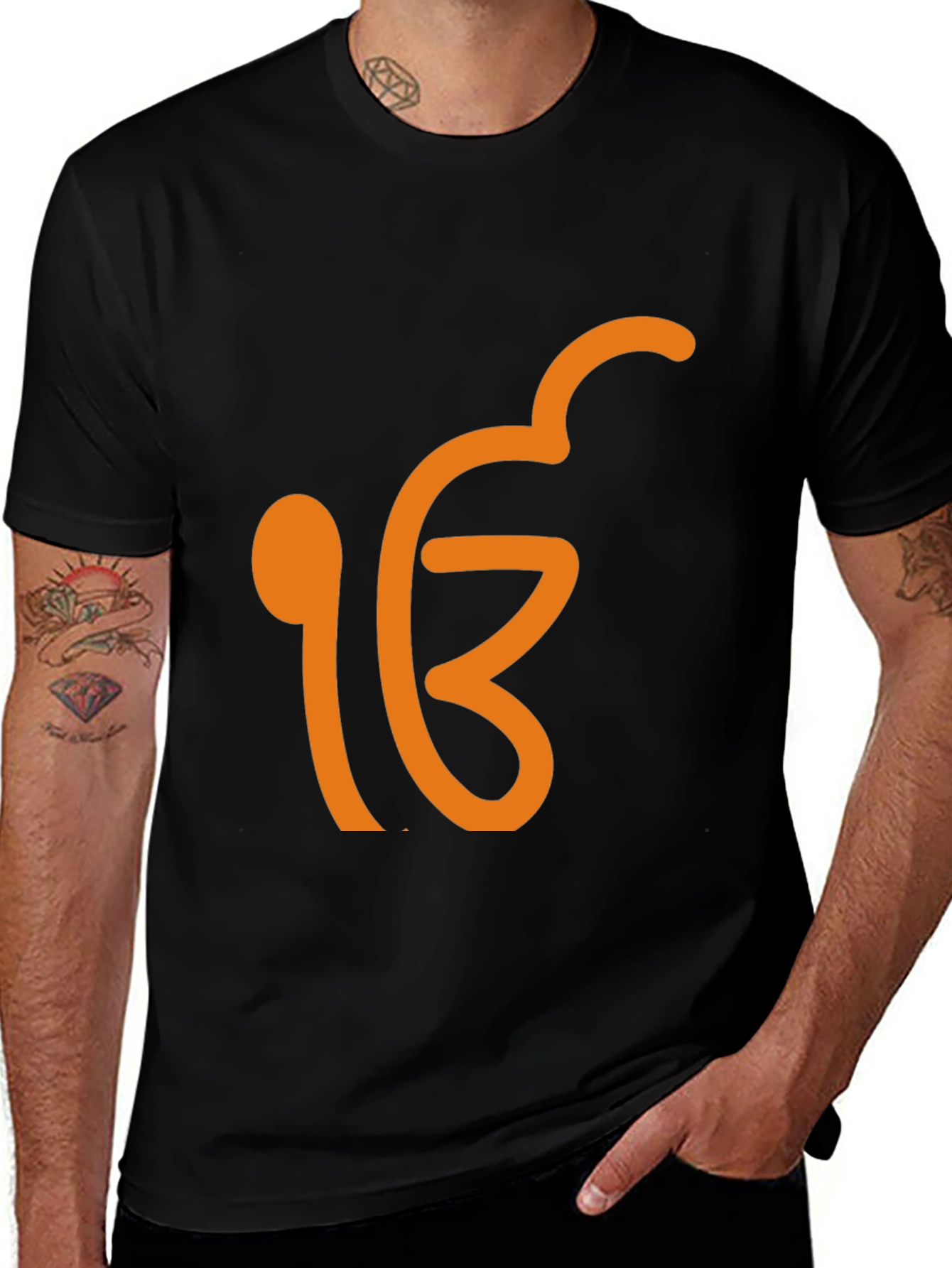 Ek Onkar Graphic Tee - Black Cotton Blend Shirt