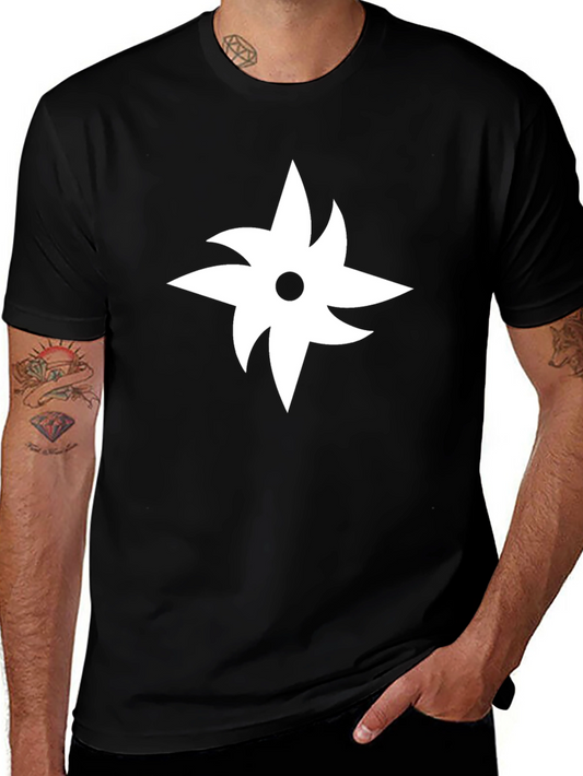 Black Tee with White Ninja Star Graphic