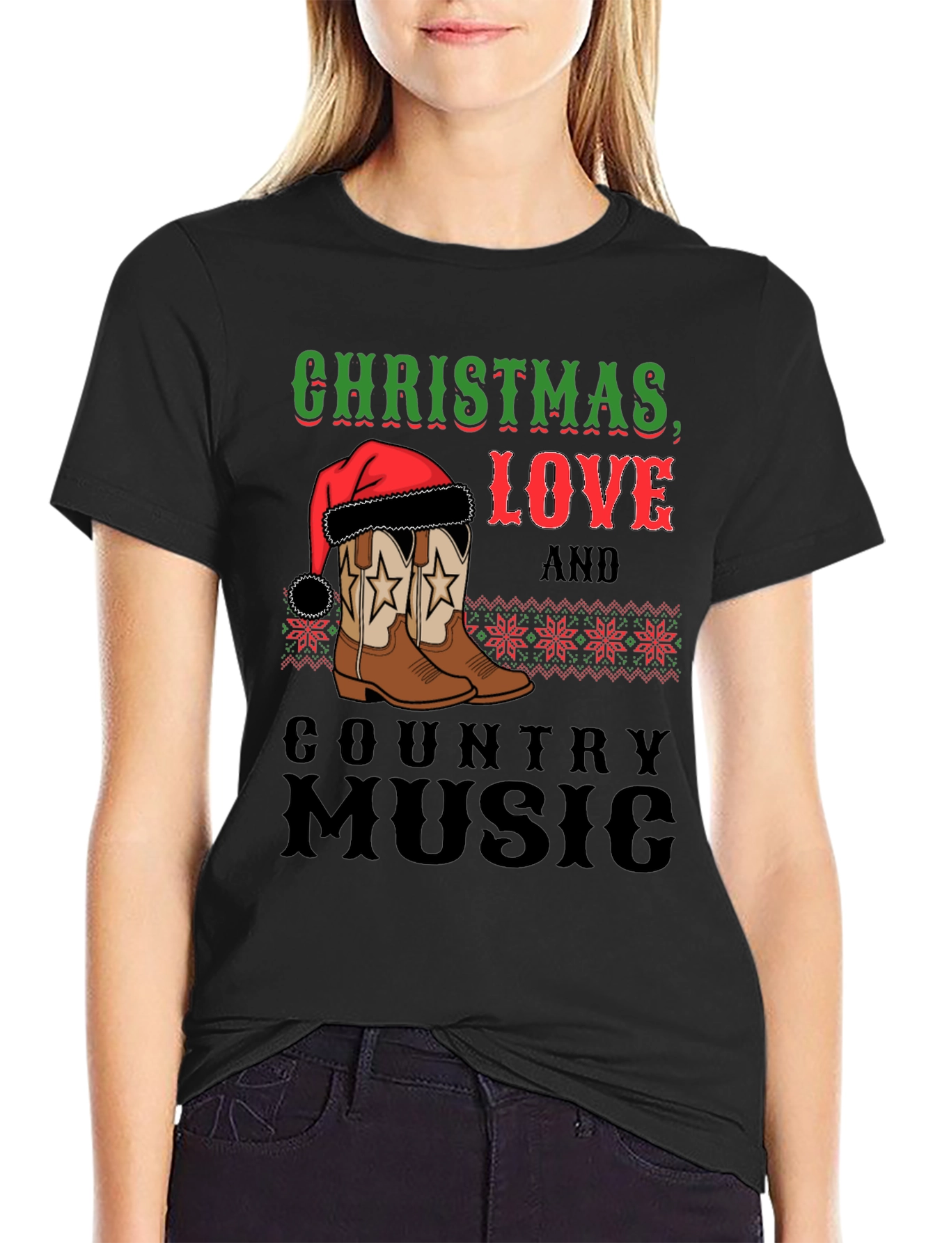 Christmas Love Country Music Graphic Tee
