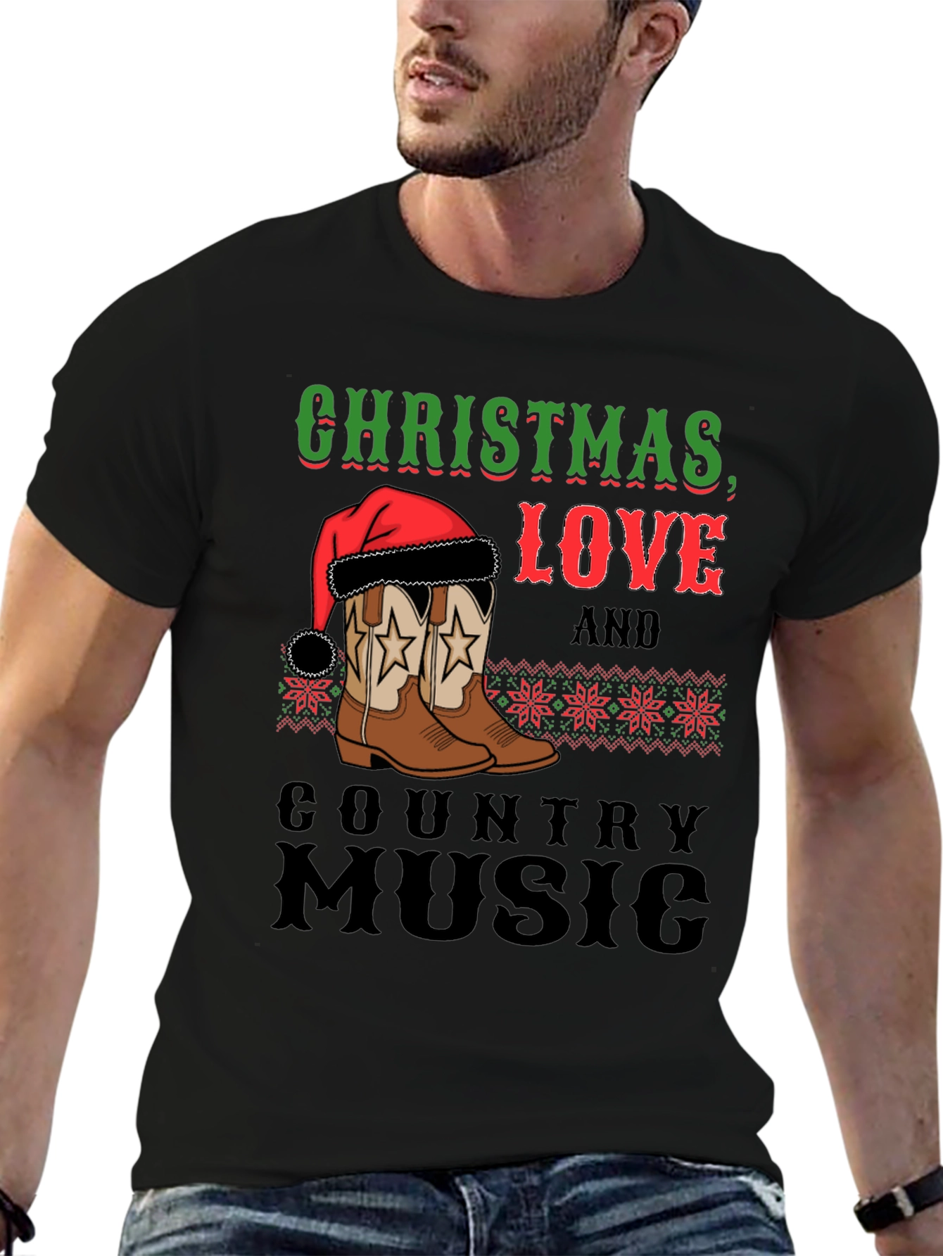 Christmas Love Country Music Graphic Tee