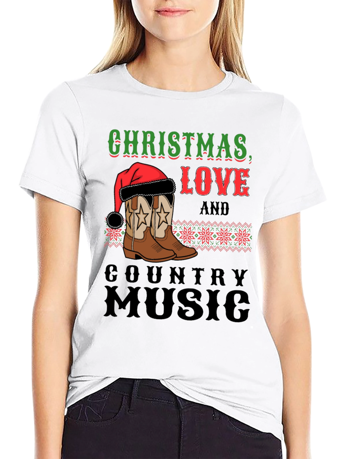 Christmas Love Country Music Graphic Tee