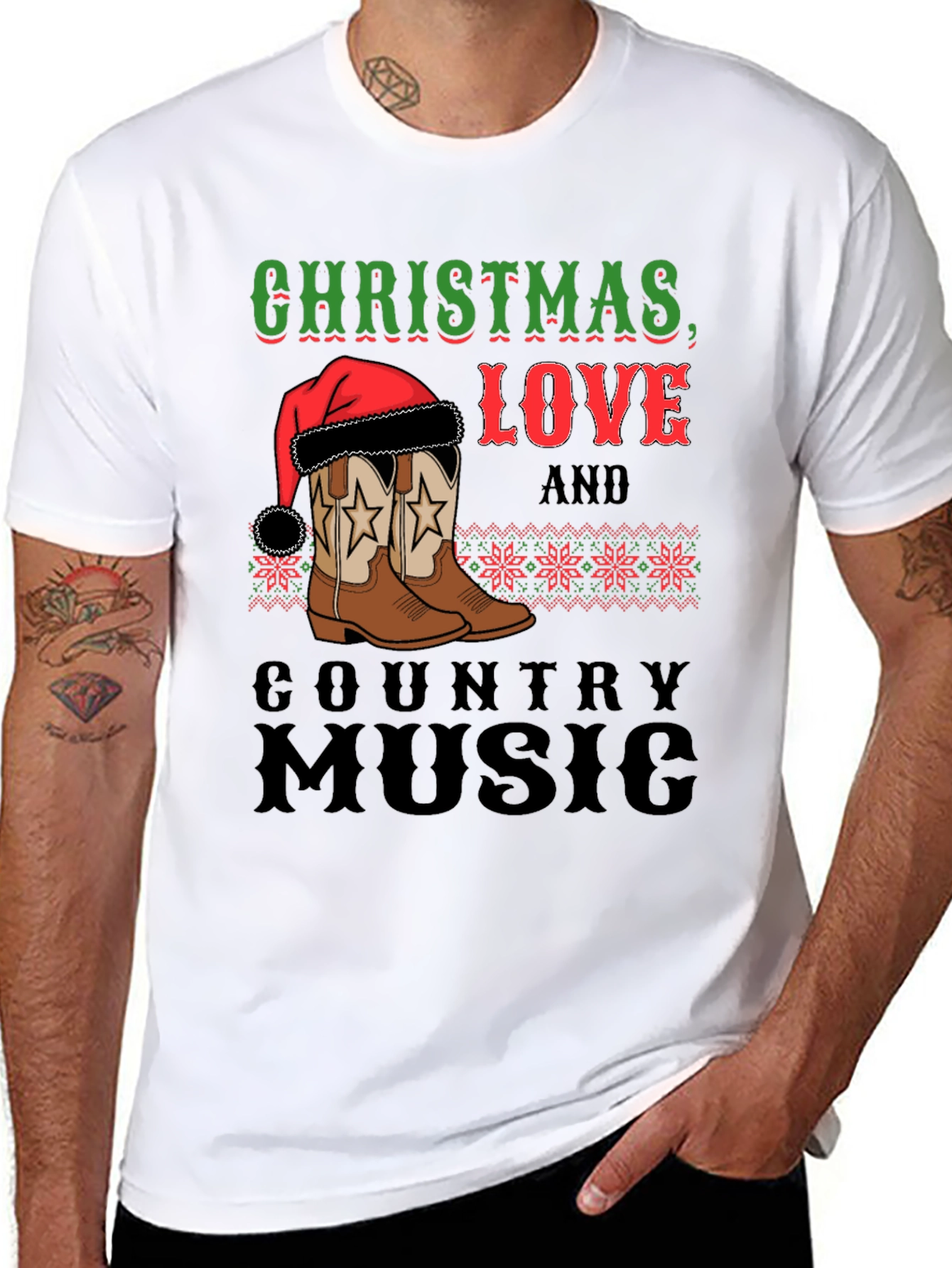 Christmas Love Country Music Graphic Tee