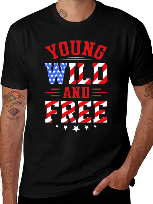 Young Wild and Free Patriotic T-Shirt