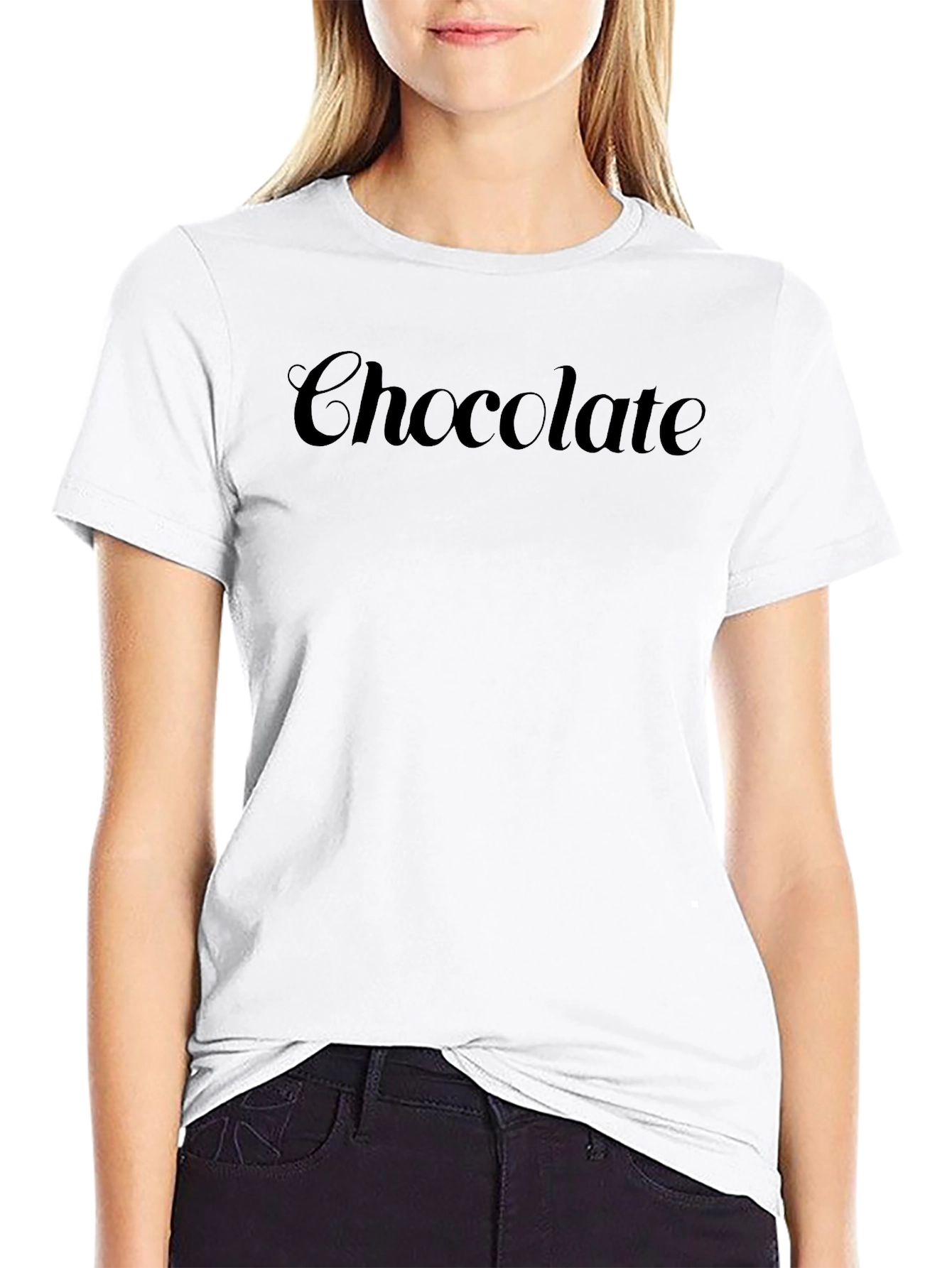 Chocolate Text Graphic Print Mens Black T-Shirt